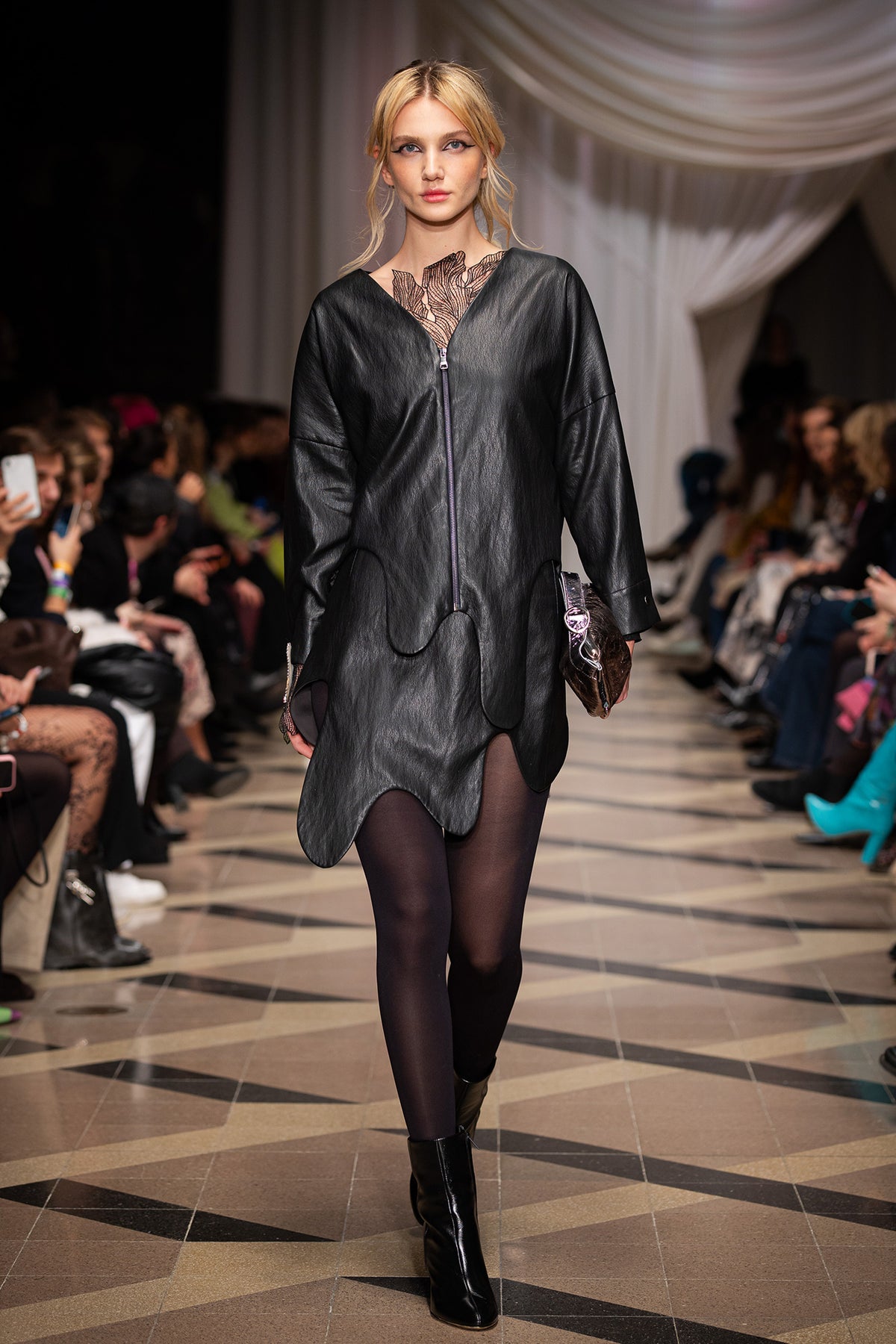 Nyx zipped asymmetric jacket at Budapest Central European Fashion Week Artista Budapest