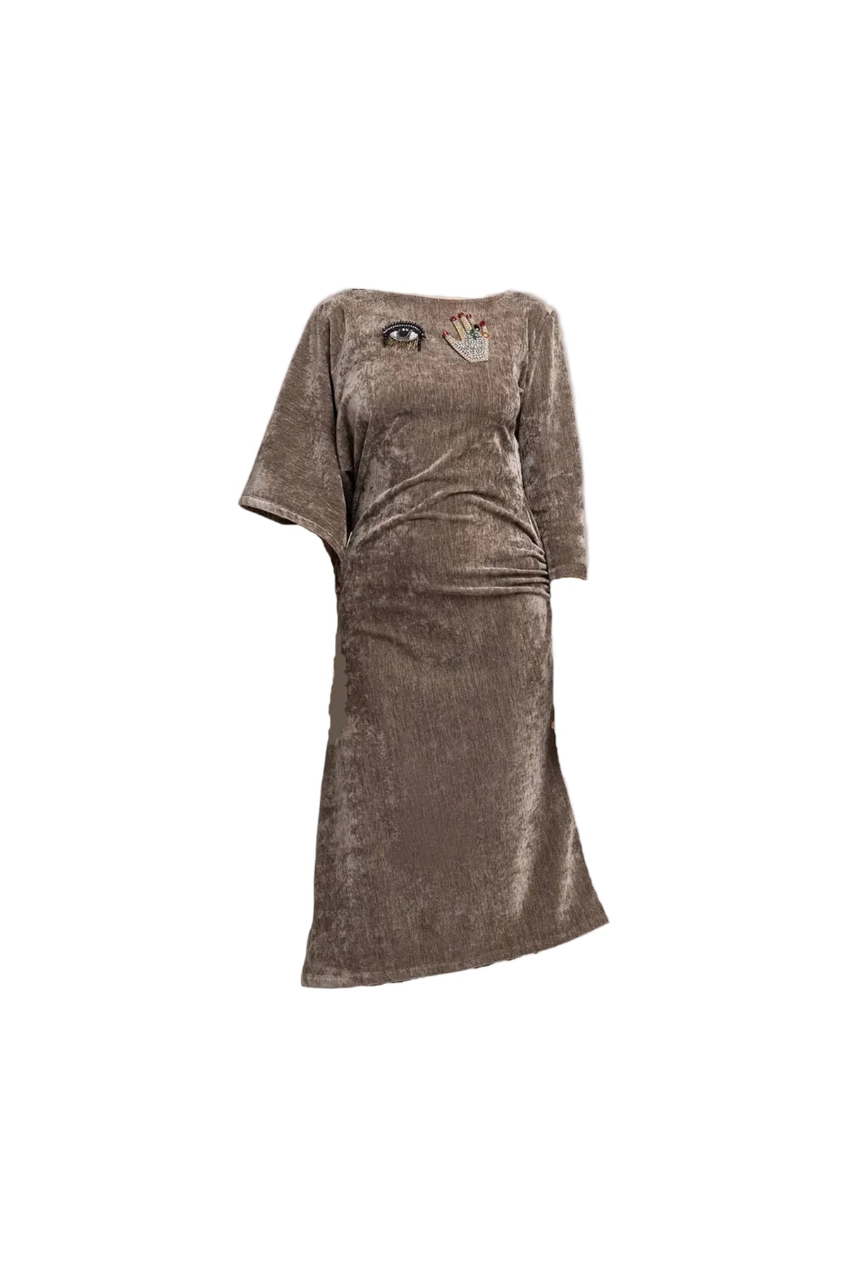 Phoebe Asymmetric Sleeve Midi Dress