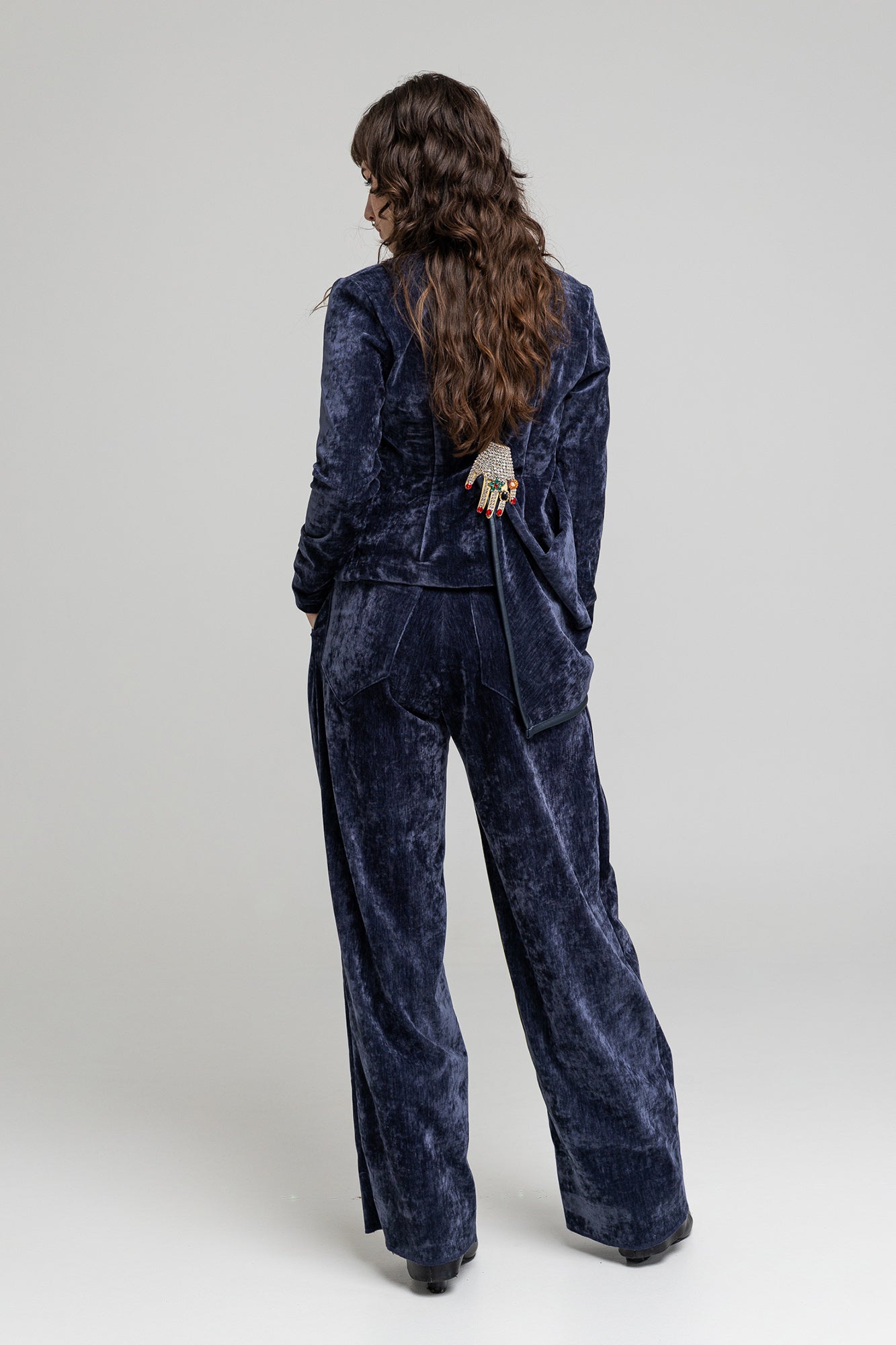 Poppy Velvet Wide-Leg Pants