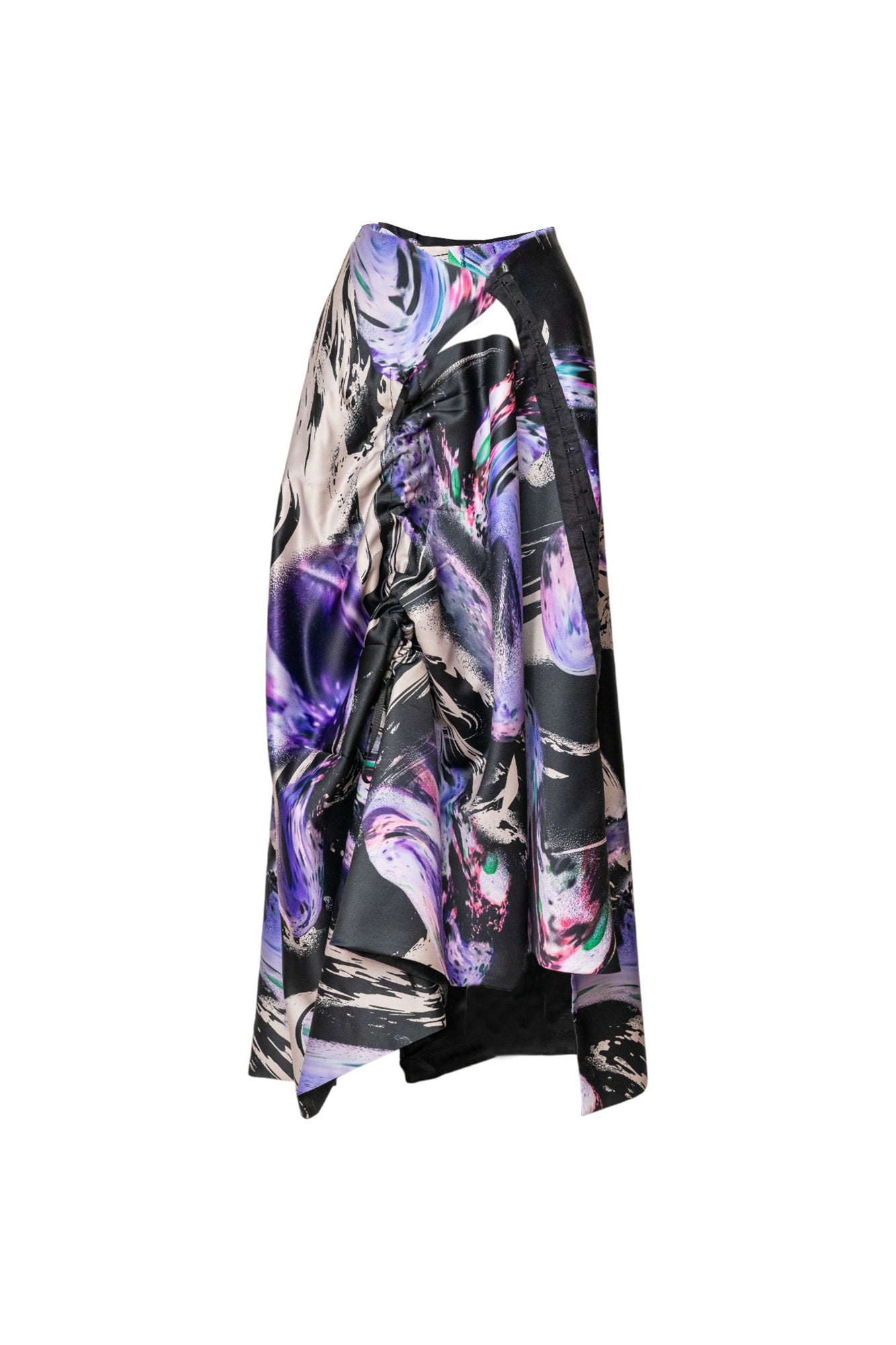 Queeny Draped Asymmetric Maxi Skirt