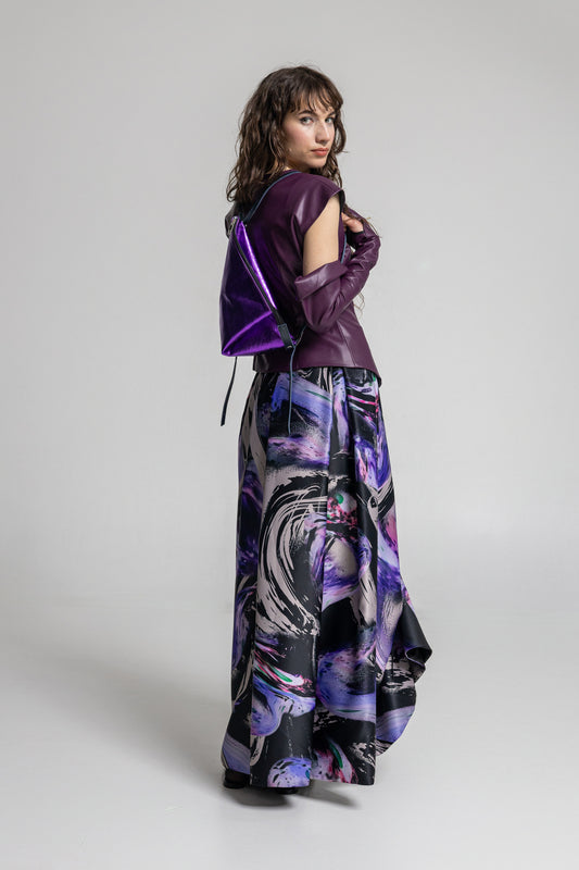 Queeny Draped Asymmetric Maxi Skirt