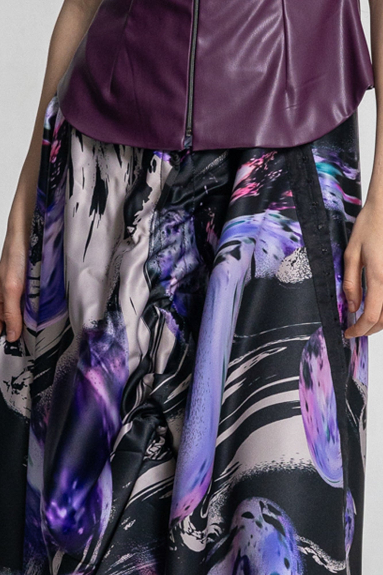 Queeny Draped Asymmetric Maxi Skirt