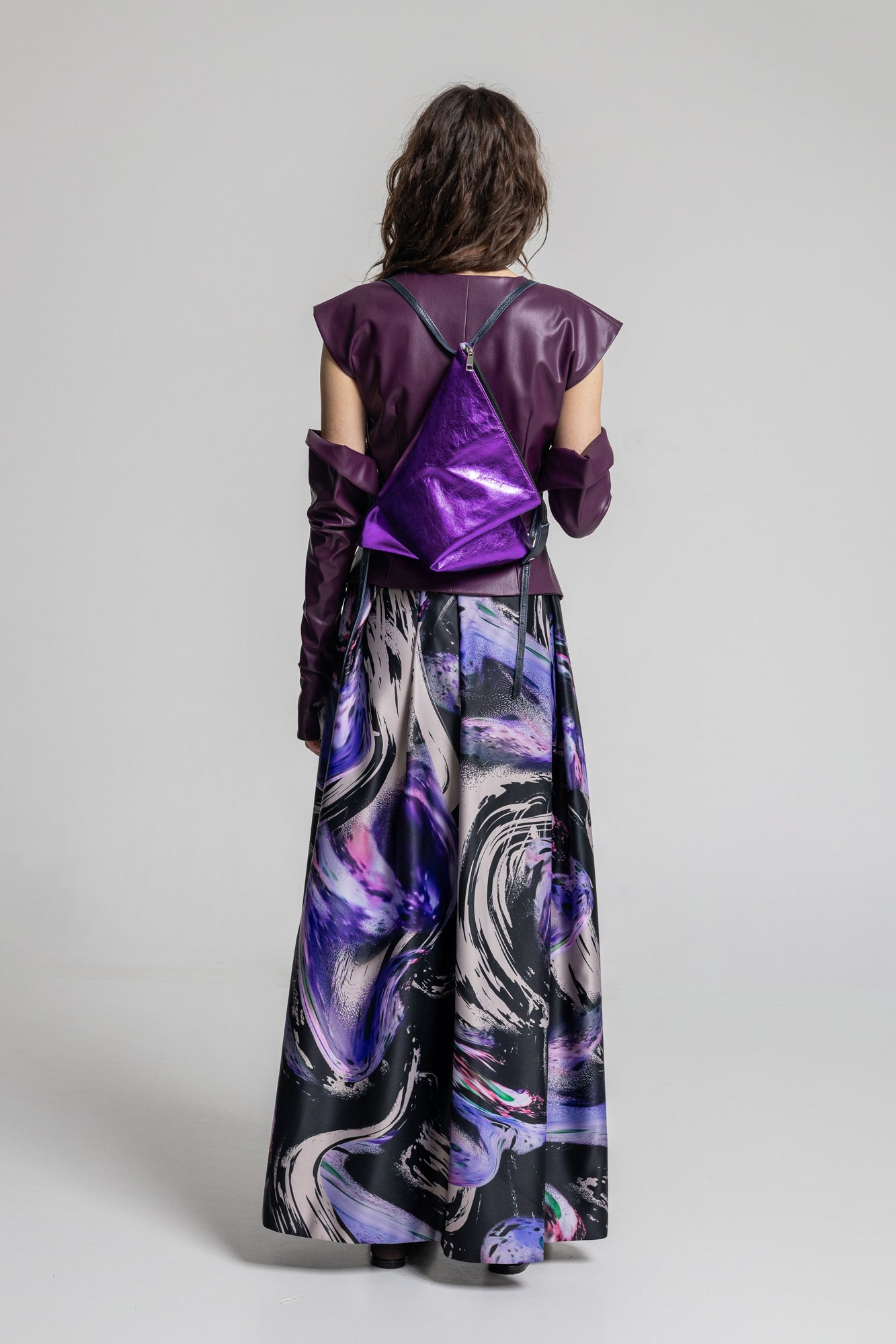 Queeny Draped Asymmetric Maxi Skirt