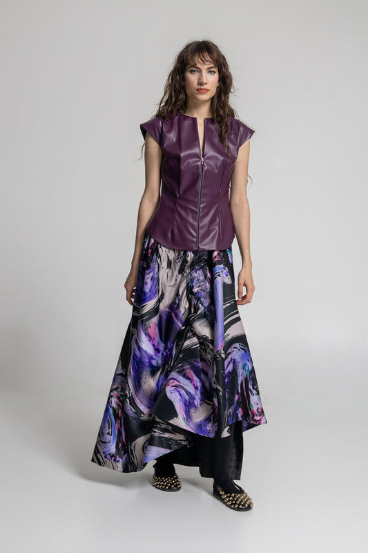 Queeny Draped Asymmetric Maxi Skirt