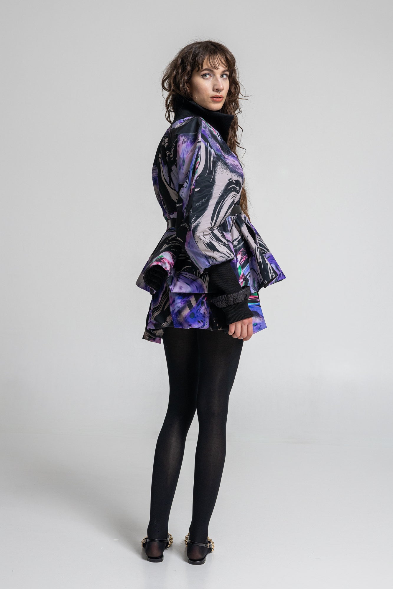 Queeny Puffy Printed Jacket