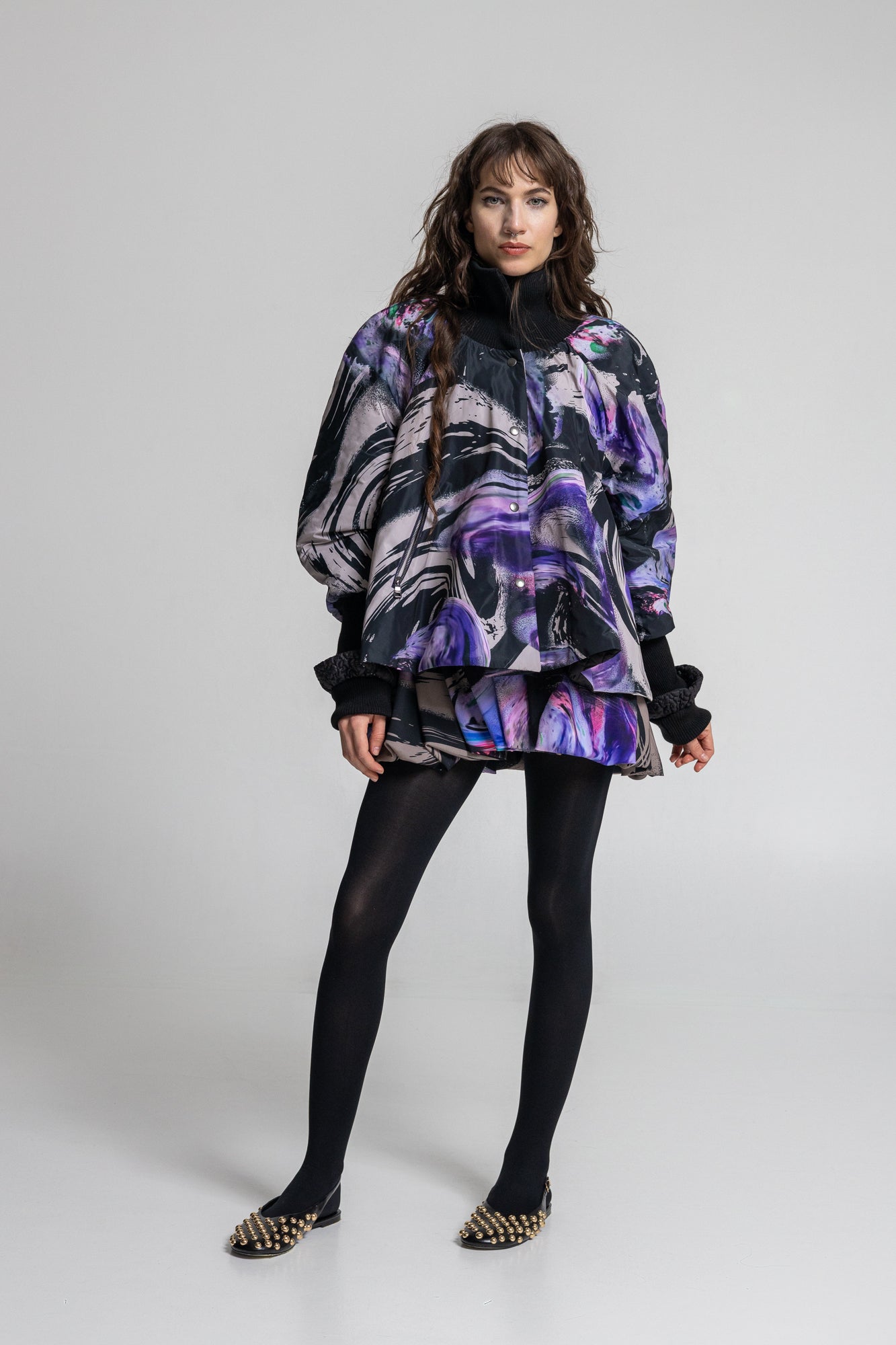 Queeny Puffy Printed Jacket