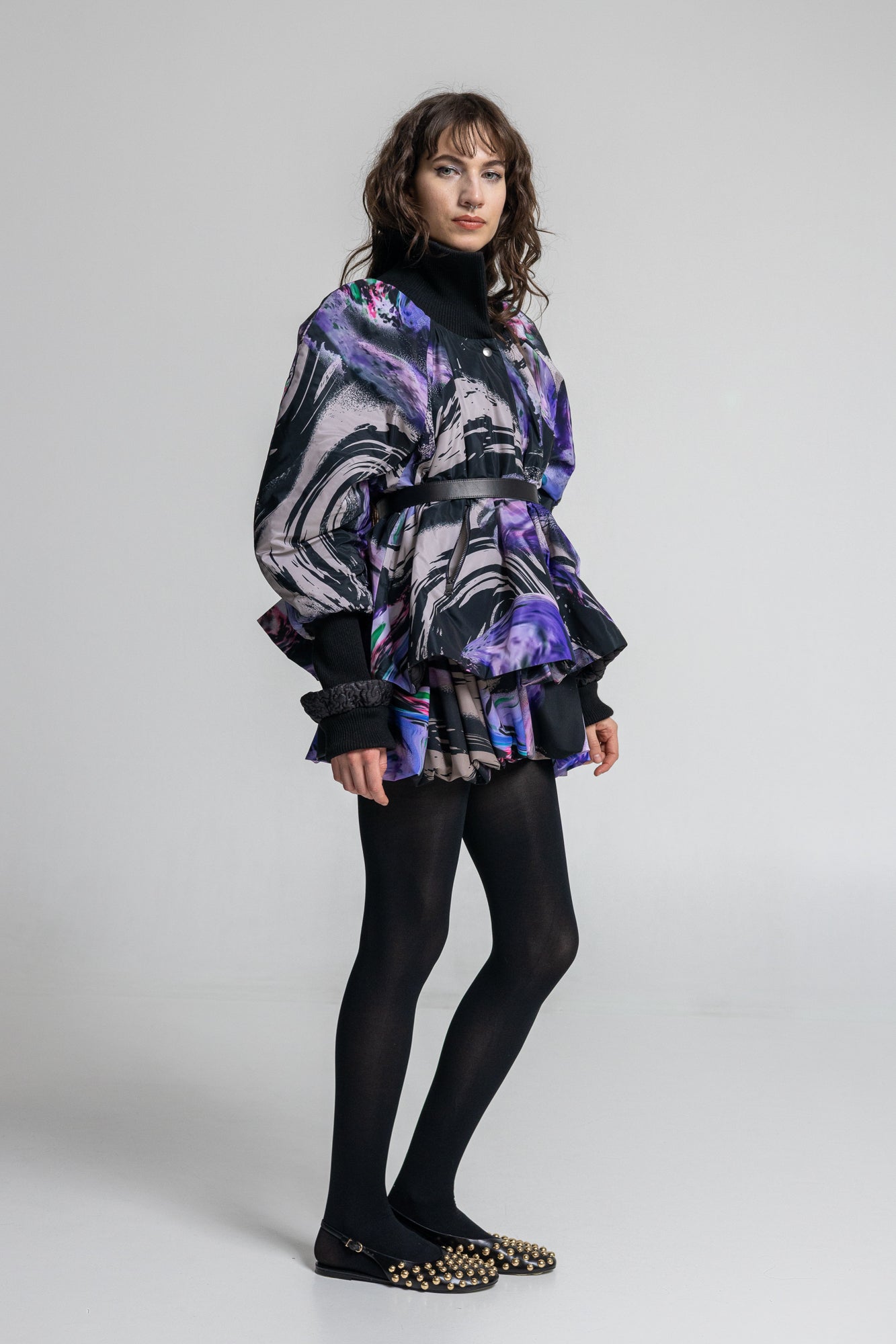 Queeny Puffy Printed Jacket
