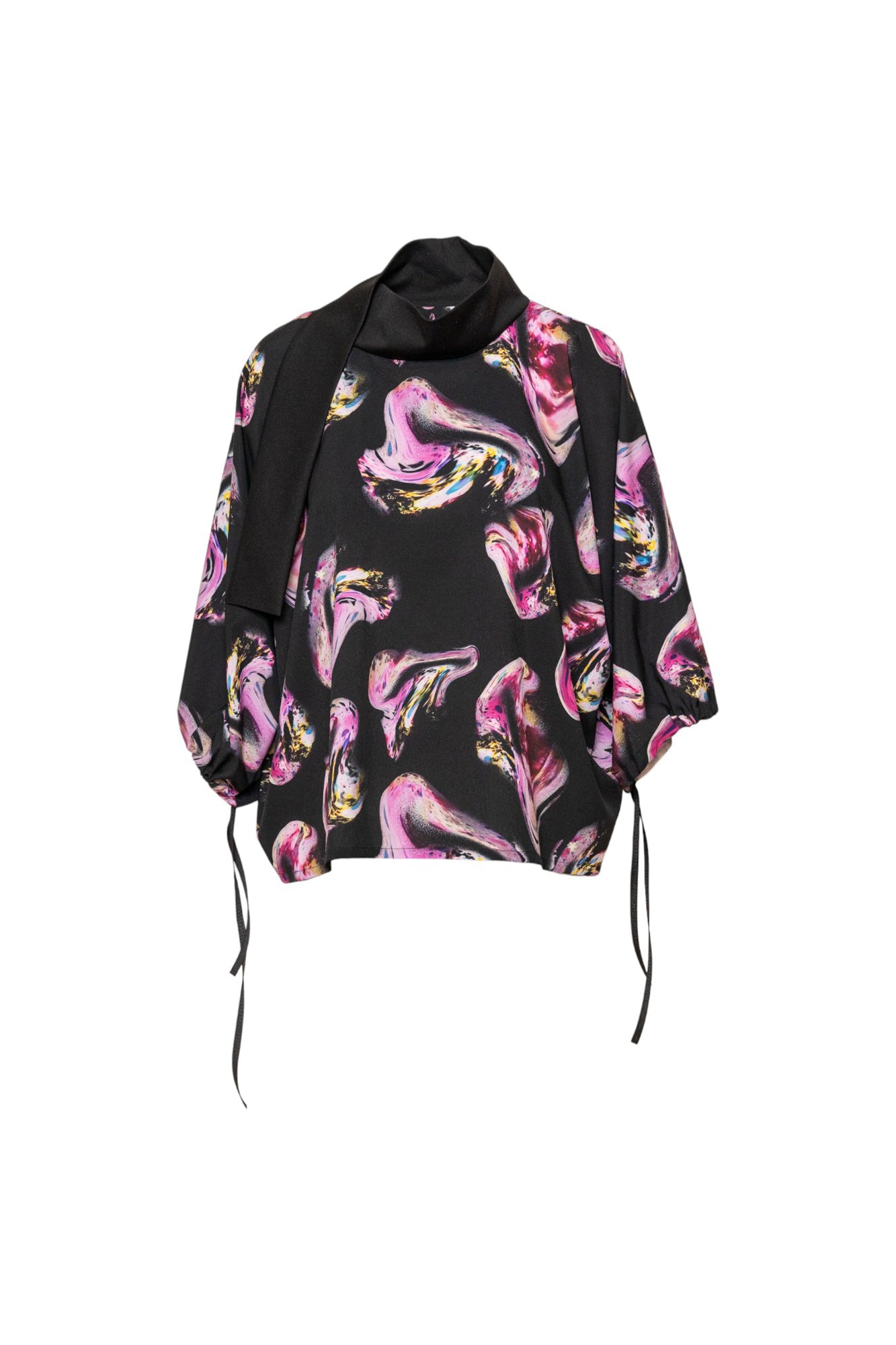 Rose Crystal High Neck Blouse
