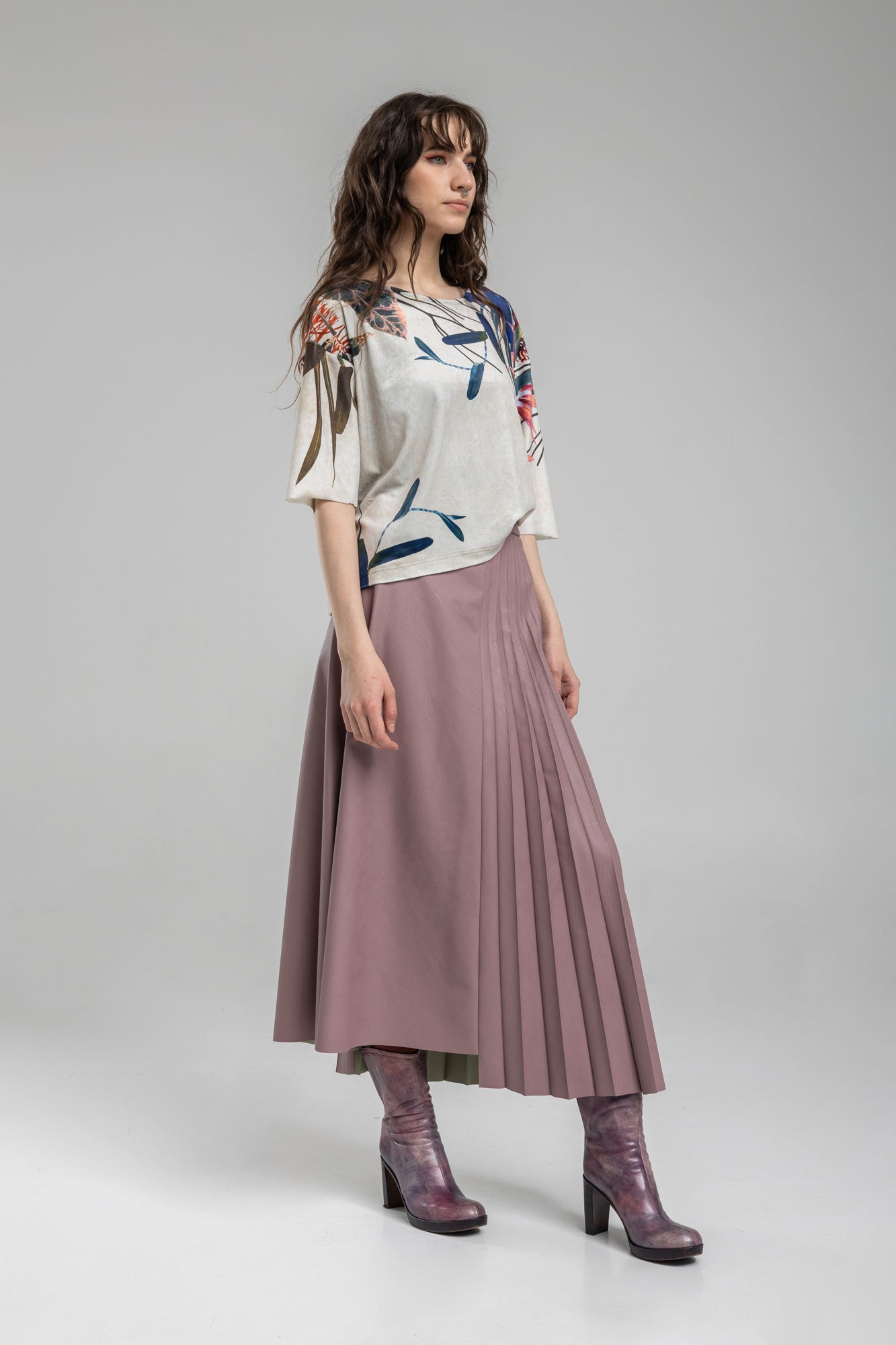 Boxy Fit Top from soft velvet fabric