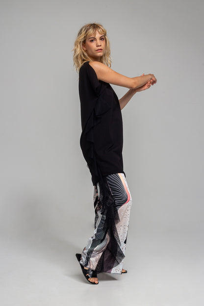 black cotton jersey dress artista budapest