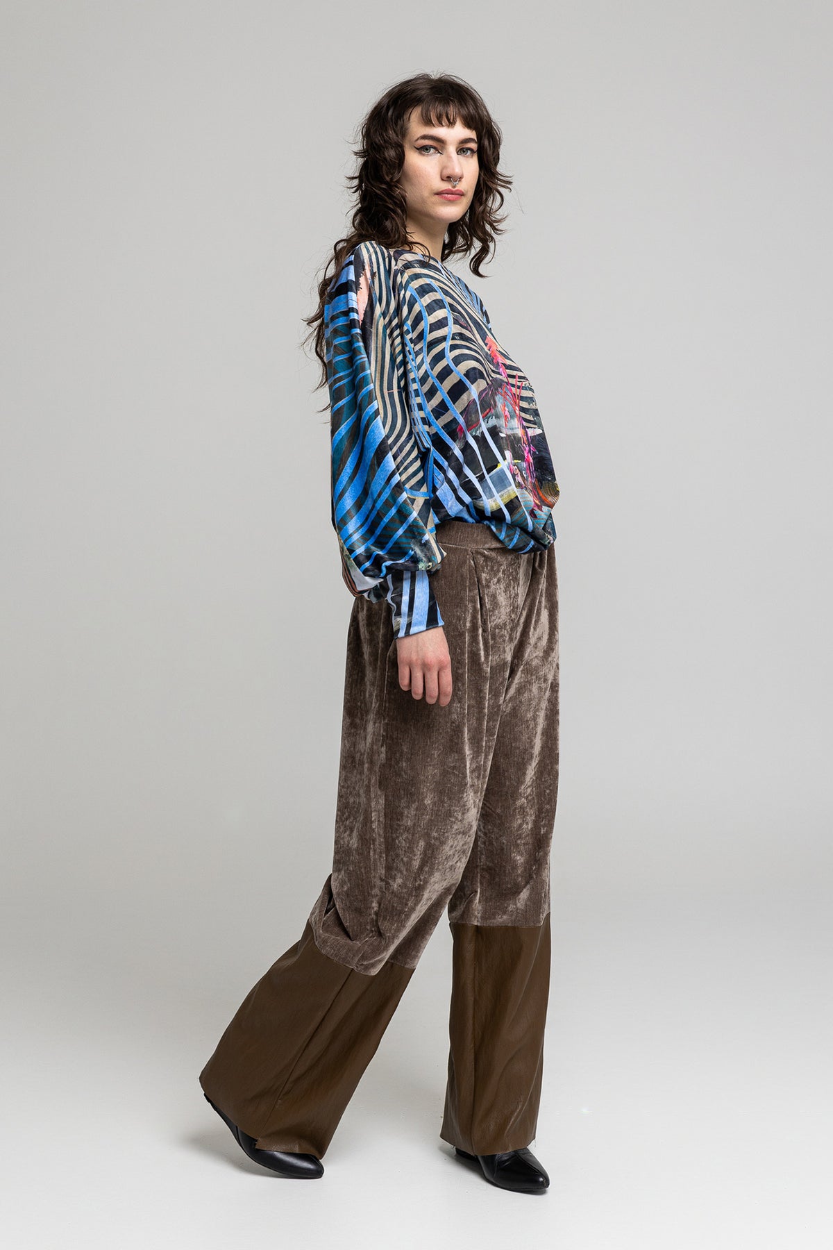 Seal Wide-Leg Velvet Pants