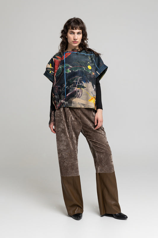Seal Wide-Leg Velvet Pants