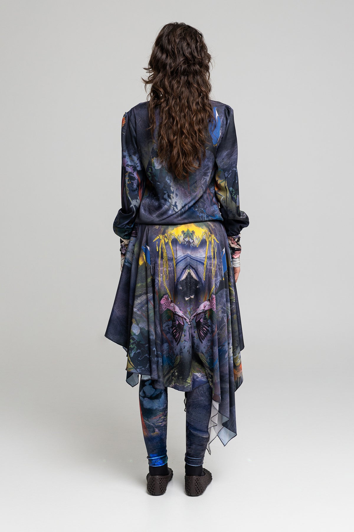 asymmetric midi skirt with chiffon lining artista budapest