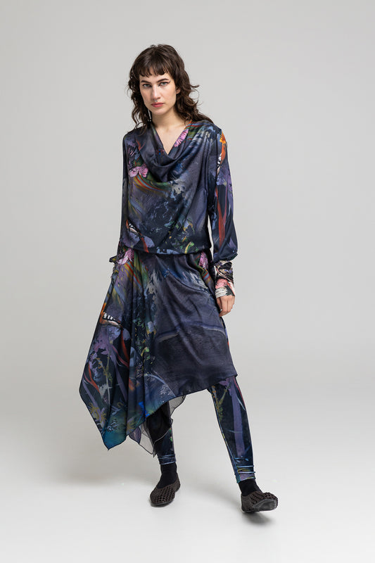 asymmetric midi skirt synthetic fabric artista budapest