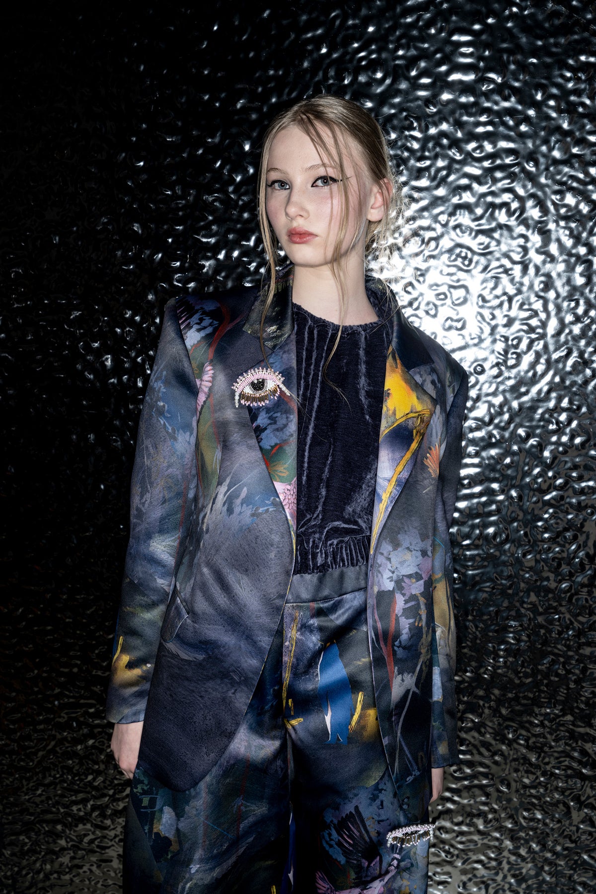 Serena Printed Blazer bts at Budapest Central European Fashion Week Artista Budapest