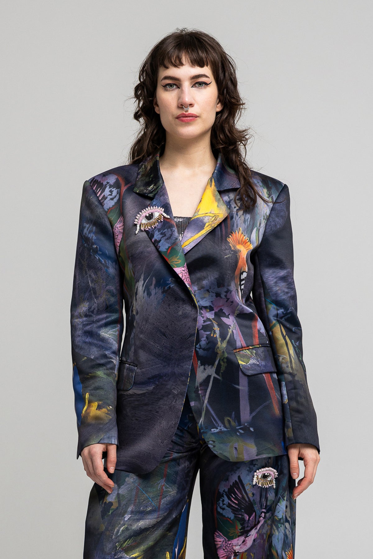 single breasted printed blazer artista budapest