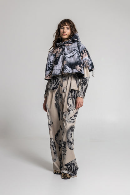 wide leg pants from soft elastic corduroy fabric