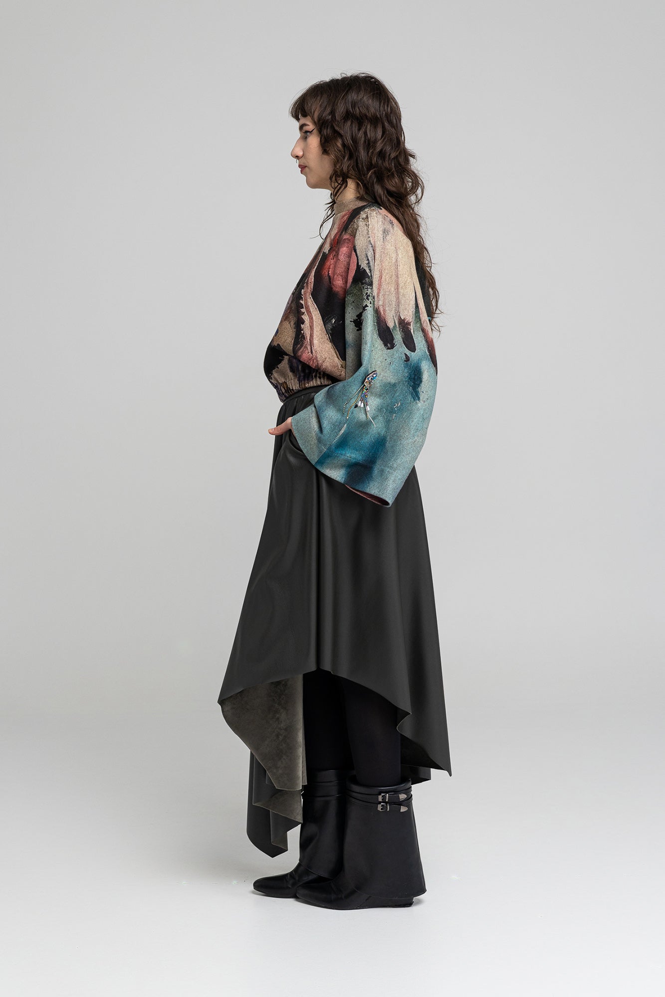 Sonny Asymmetric Flared Maxi Skirt