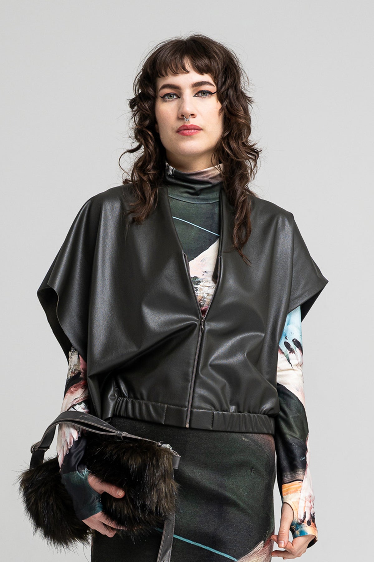 oversized vest with asymmetric sleeves artista budapest