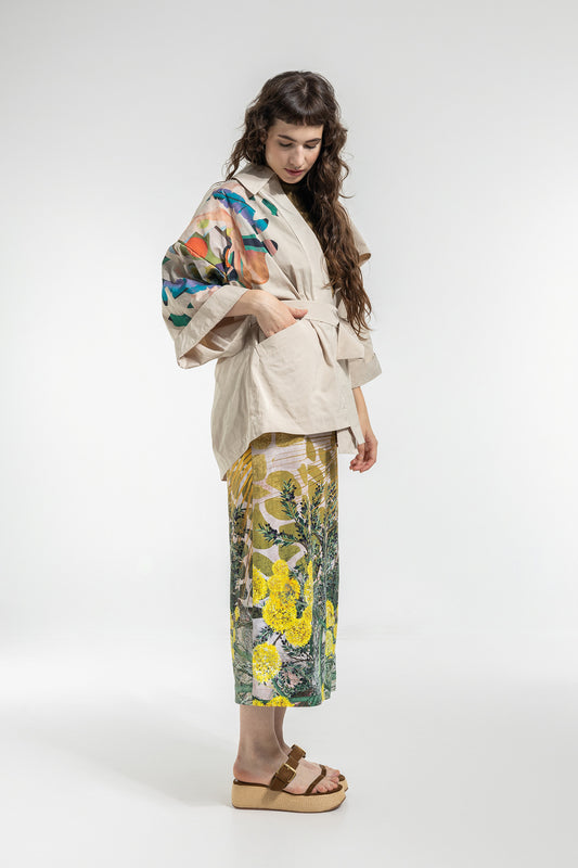 trench kimono with front pockets
