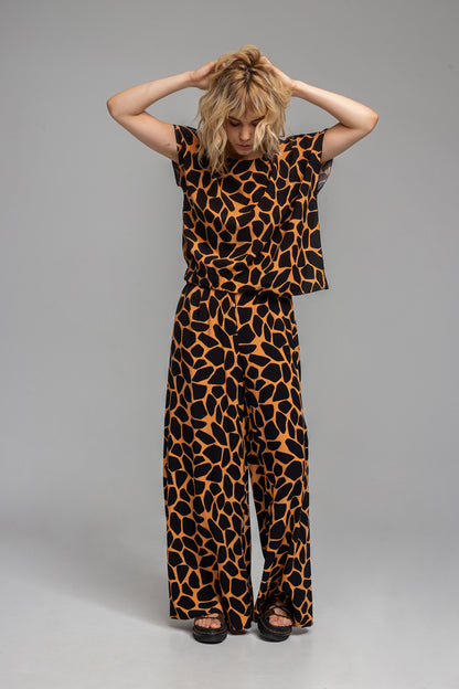 printed palazzo pants with elasticated waist artista budapest