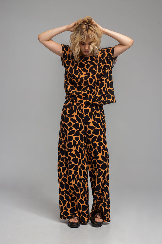 TERRA printed palazzo pants