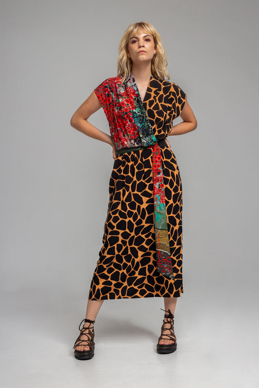 TERRA wrap effect maxi dress