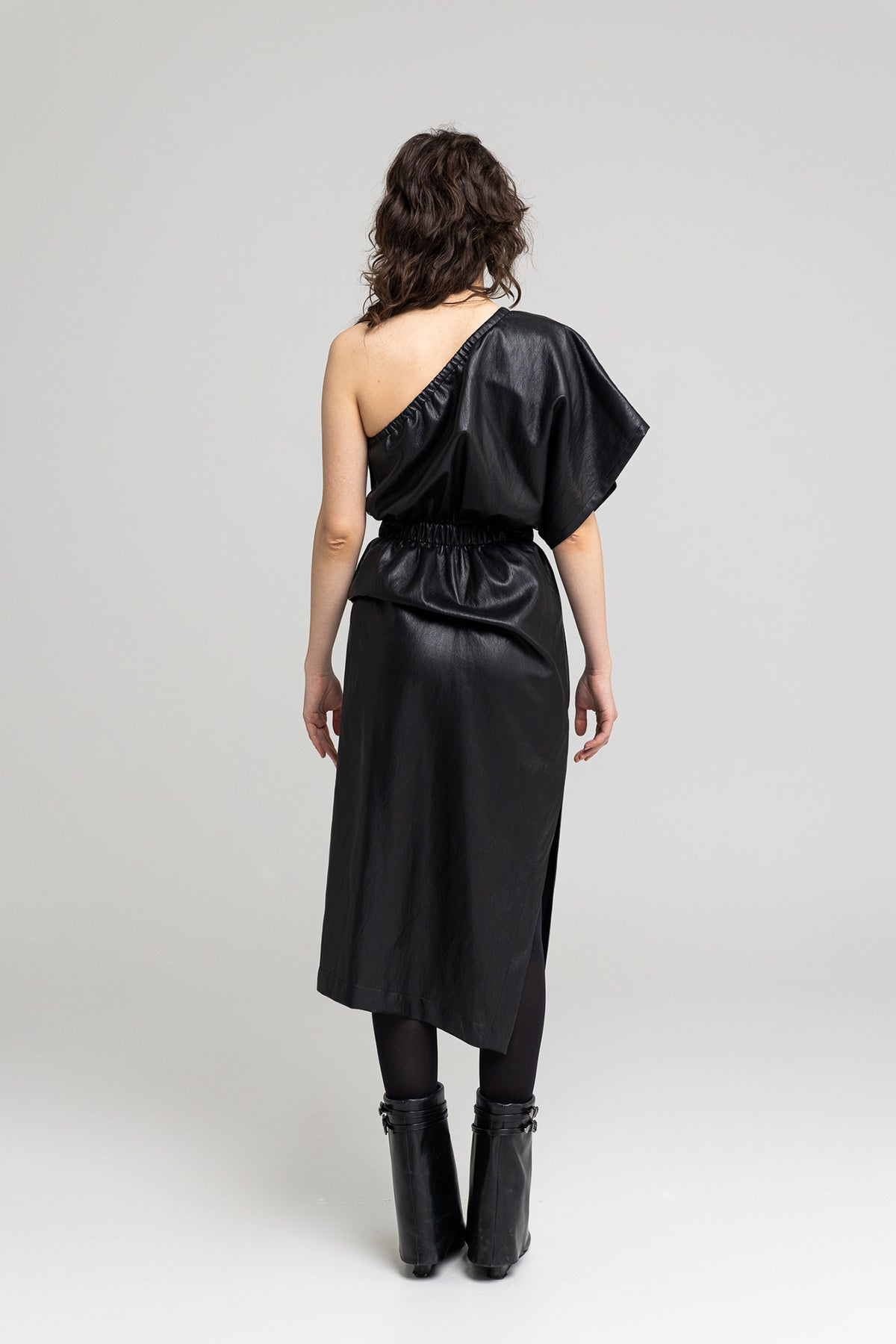 cold shoulder midi dress elastic finish on chest and back artista budapest