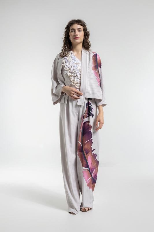 Touch Line Cropped Kimono