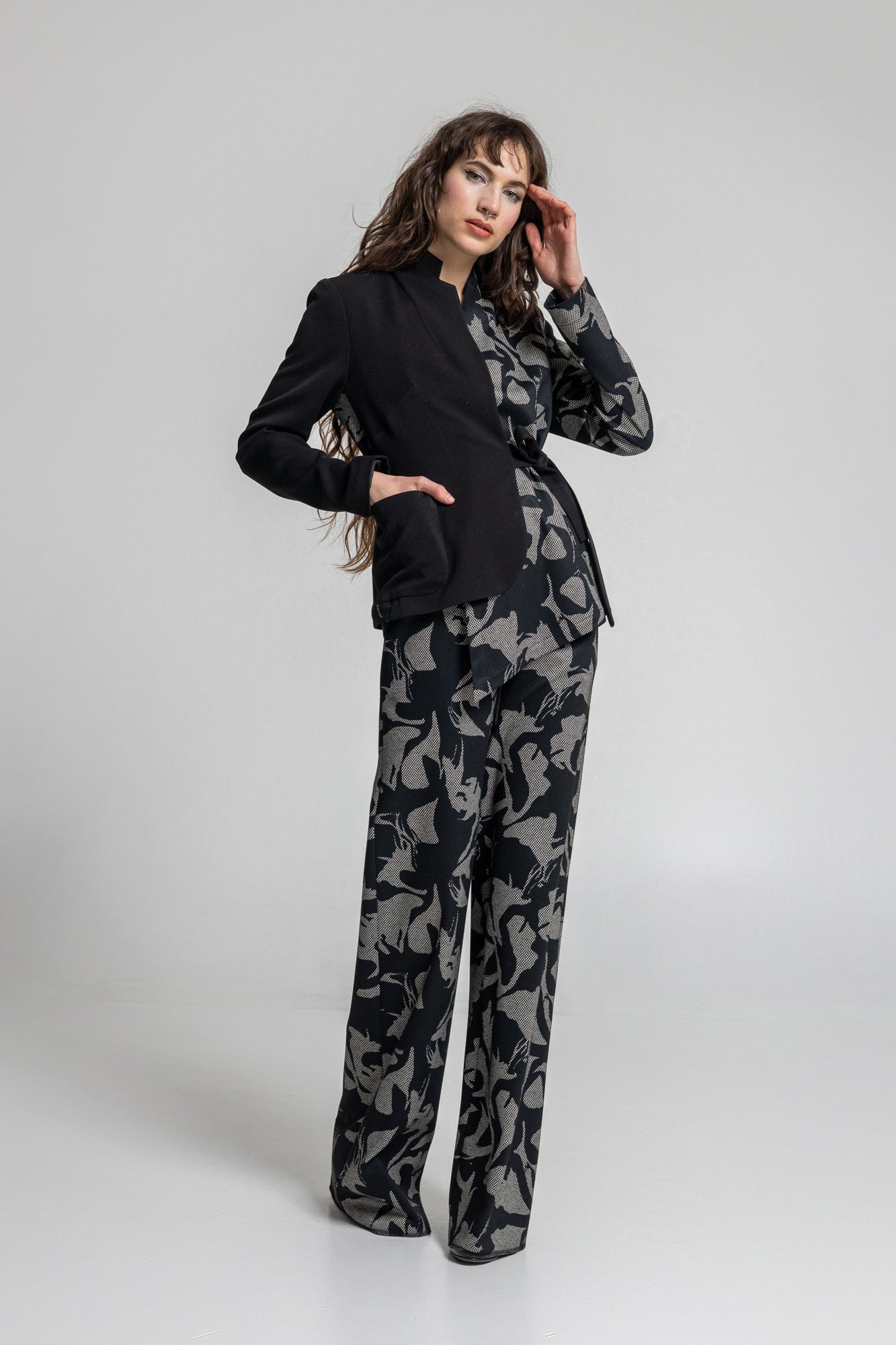 asymmetric blazer with one generous pocket