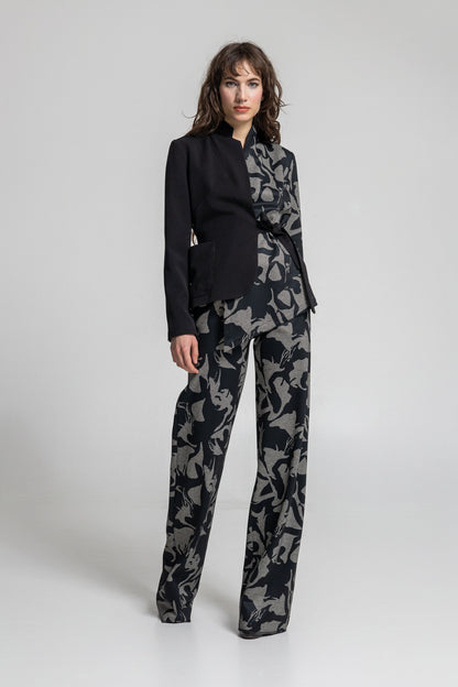 asymmetric blazer made from slightly elastic viscose blend