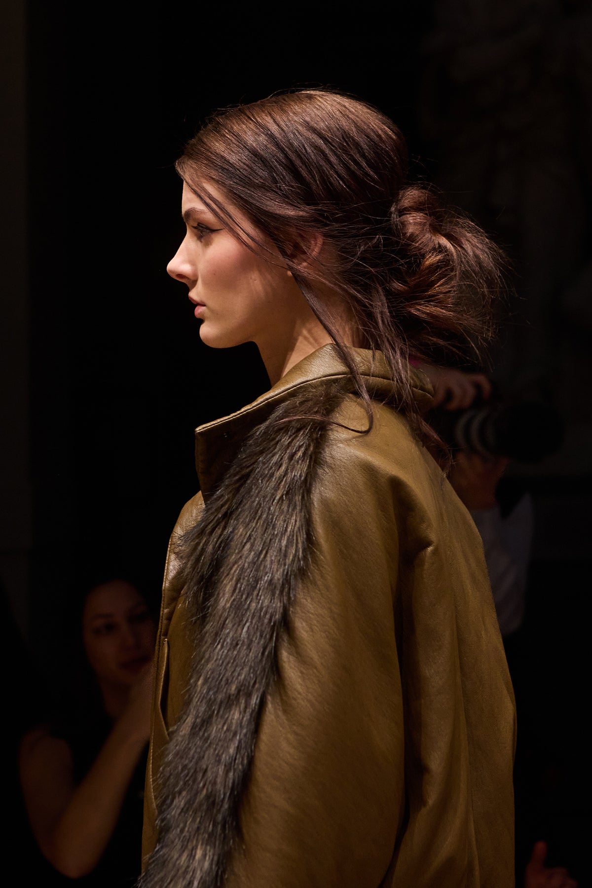 Villo Furry Sleeve Eco-Leather Jacket at Budapest Central European Fashion Week Artista Budapest