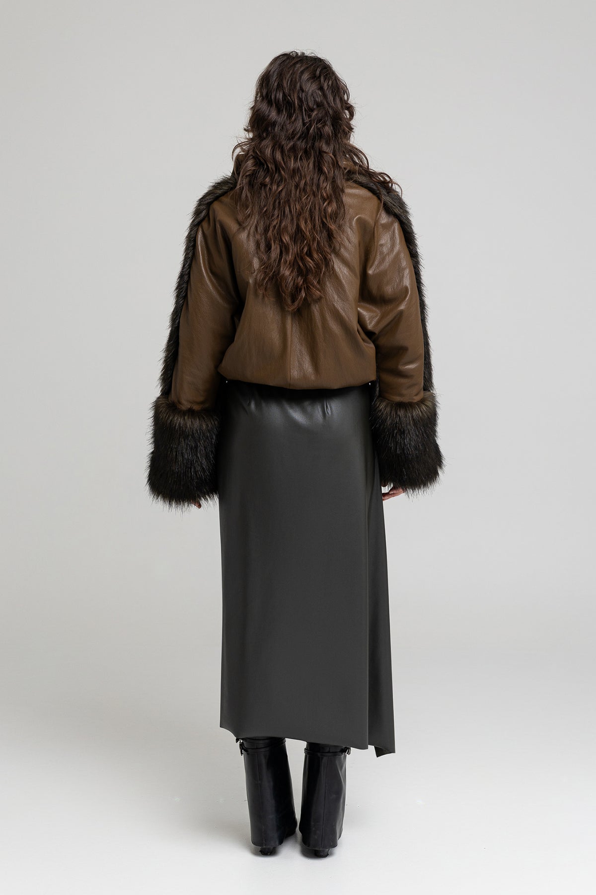 eco-leather sporty jacket elastic waistline artista budapest