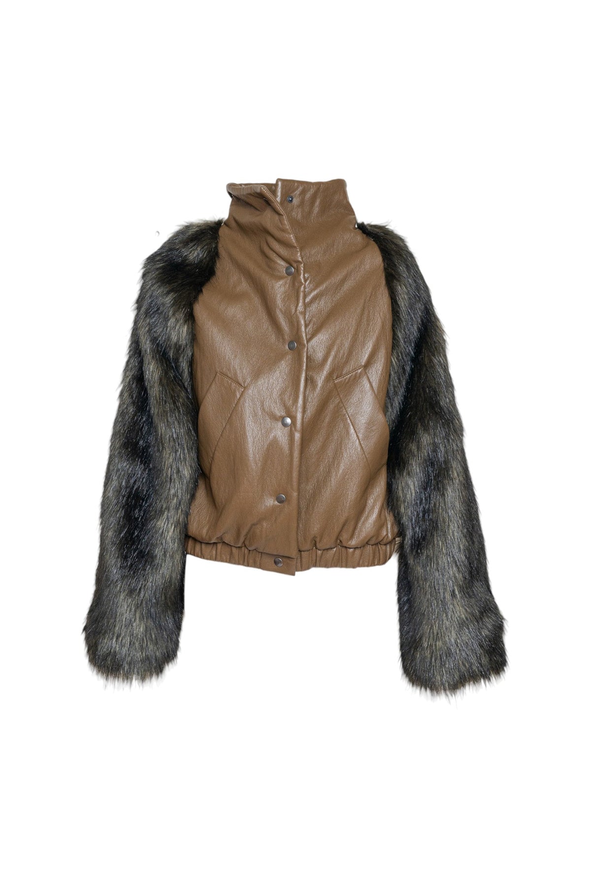 Villo Furry Sleeve Sport Eco-Leather Jacket Artista Budapest