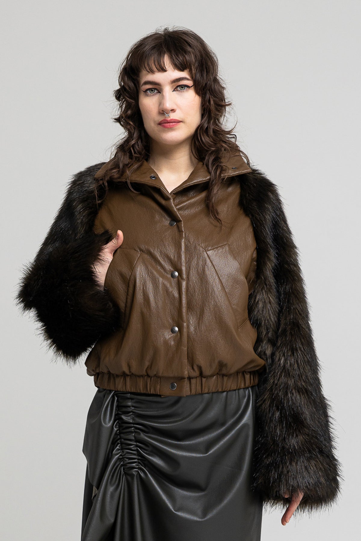 quilted eco-leather sporty jacket artista budapest