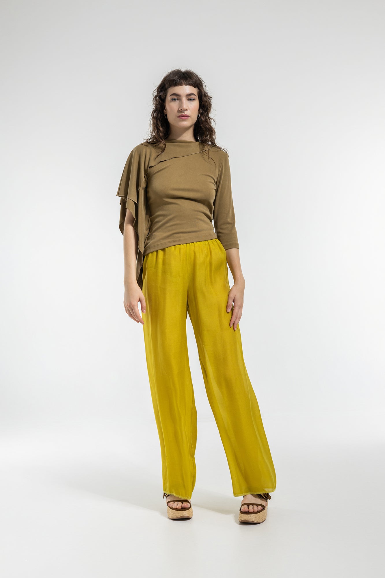 fluid palazzo pants elastic waist
