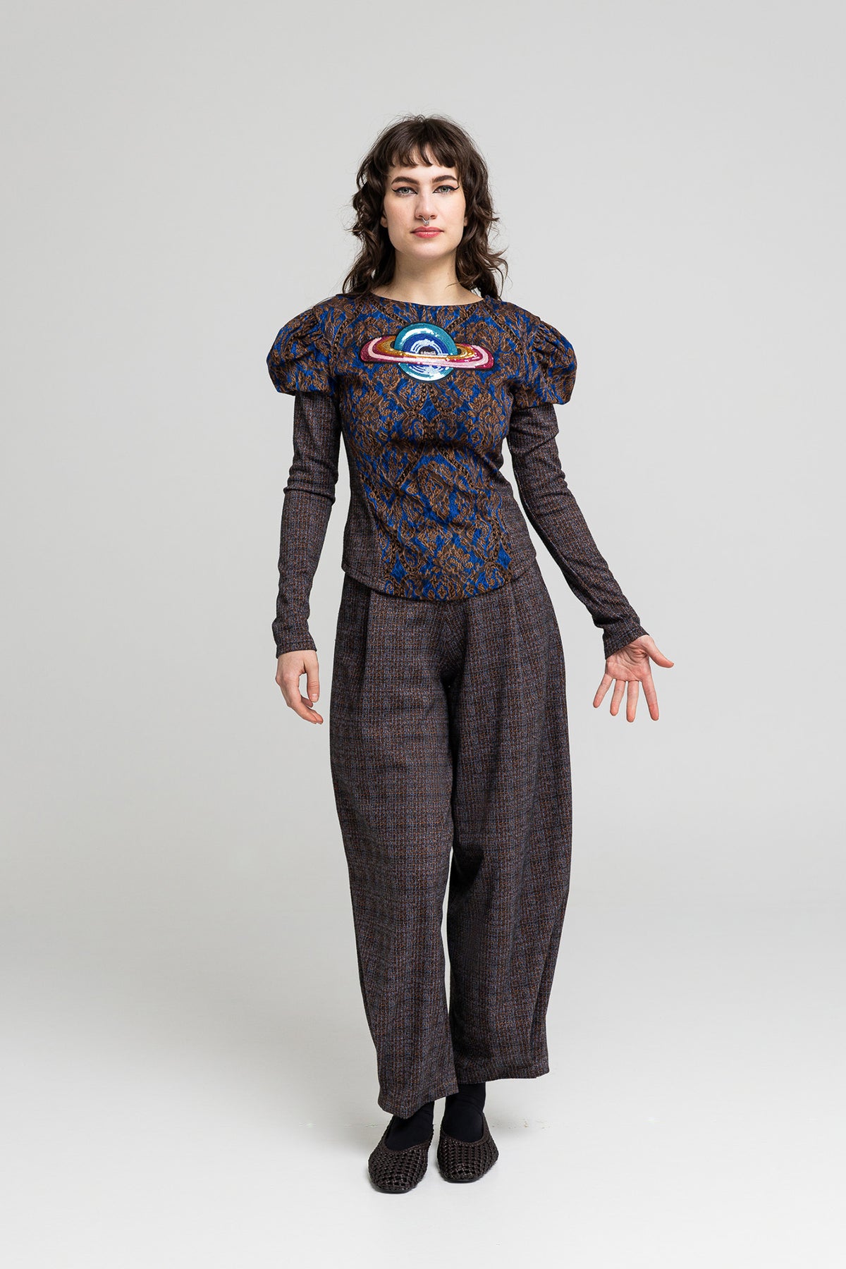 slightly stretchable viscose embellished top artista budapest