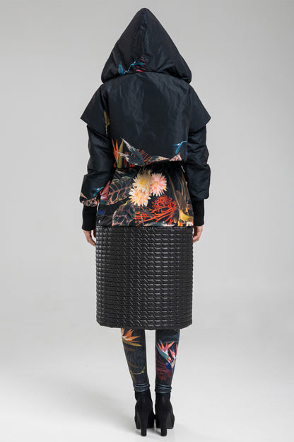 hooded vest with short sleeves