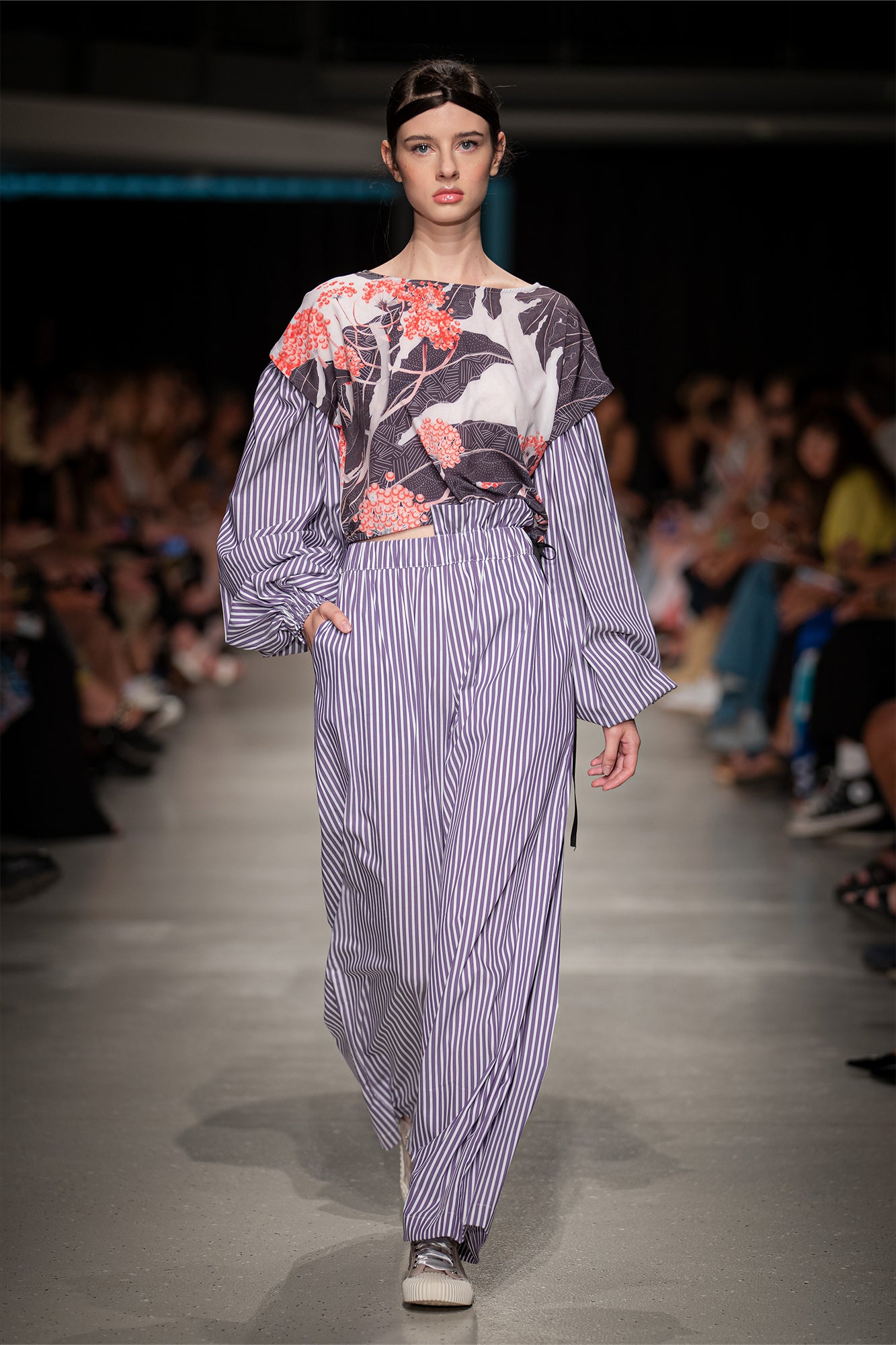Berry Long Sleeve Crop Top at Budapest Central European Fashion Week Artista Budapest