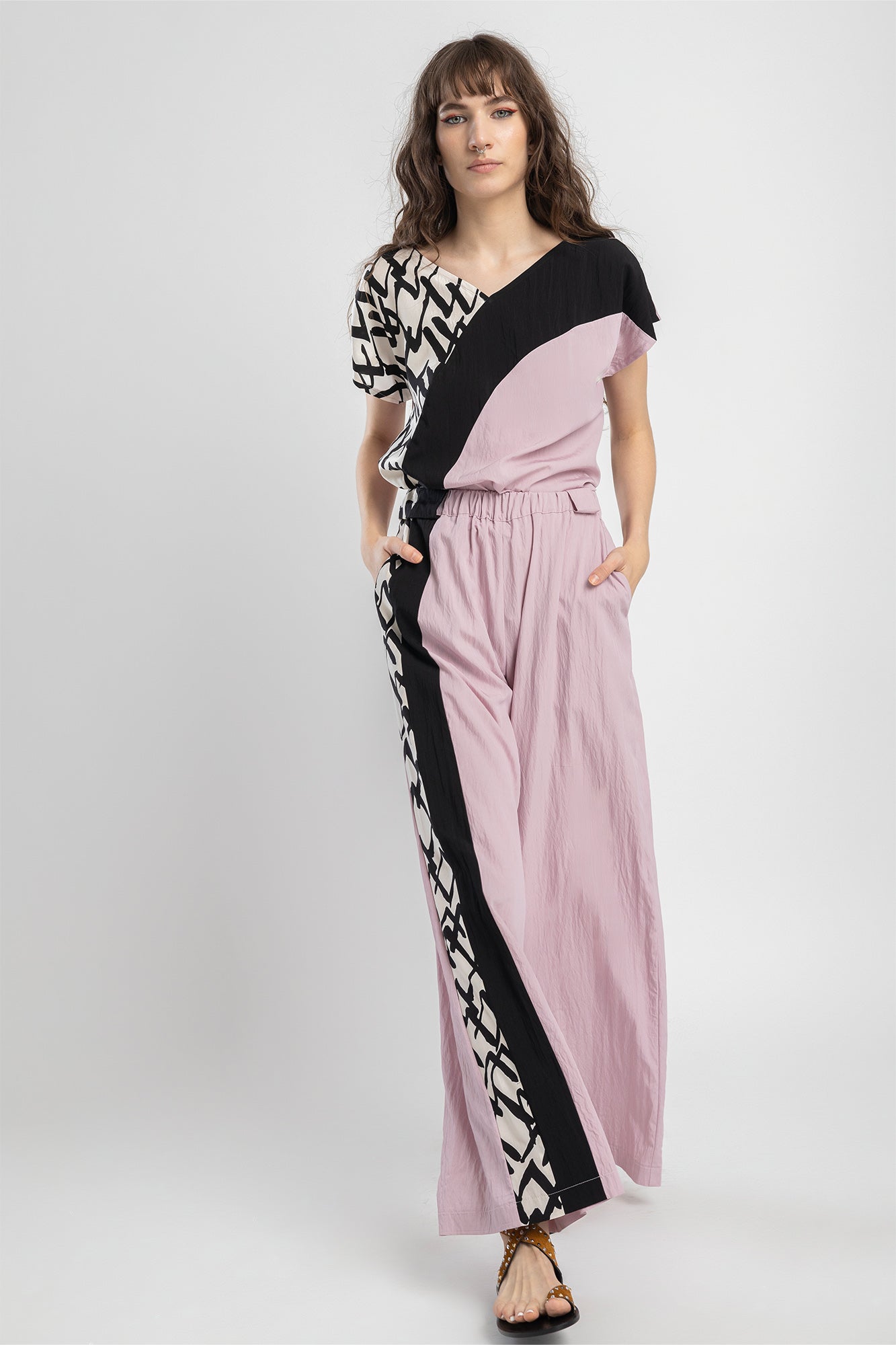 colourblock wide leg pants artista budapest