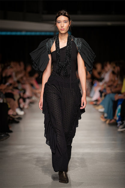 drip frill pants at budapest central european fashion week artista budapest