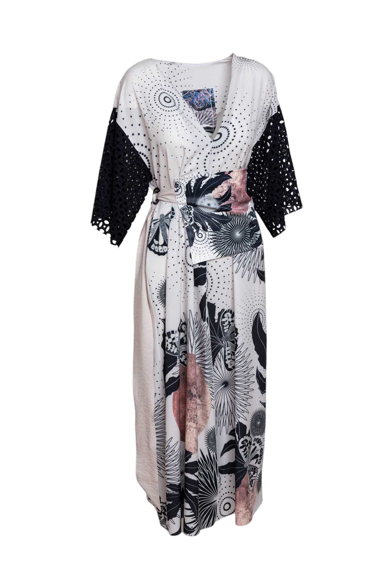 epic midi dress with unique printed belt artista budapest
