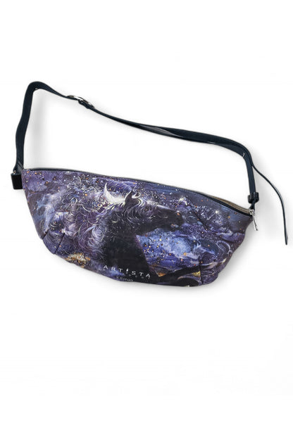 Digital Printed Bum Bag with leather adjustable belt