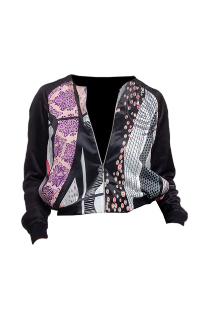 gaia printed zipped bomber jacket artista budapest
