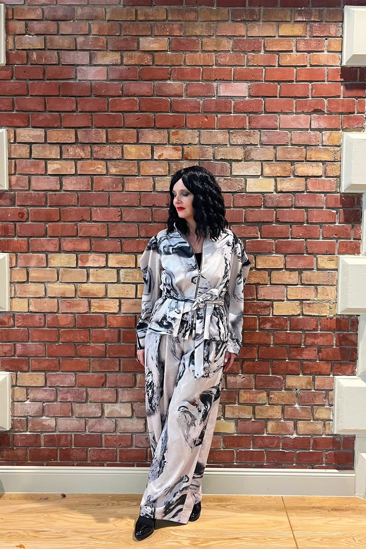 Silver Crystal Wide Leg Pants
