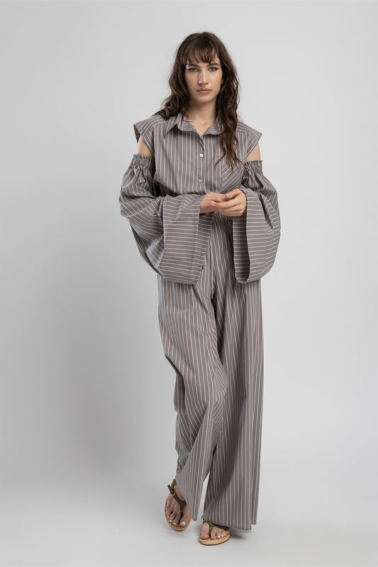 long puffy sleeve shirt button down closure artista budapest