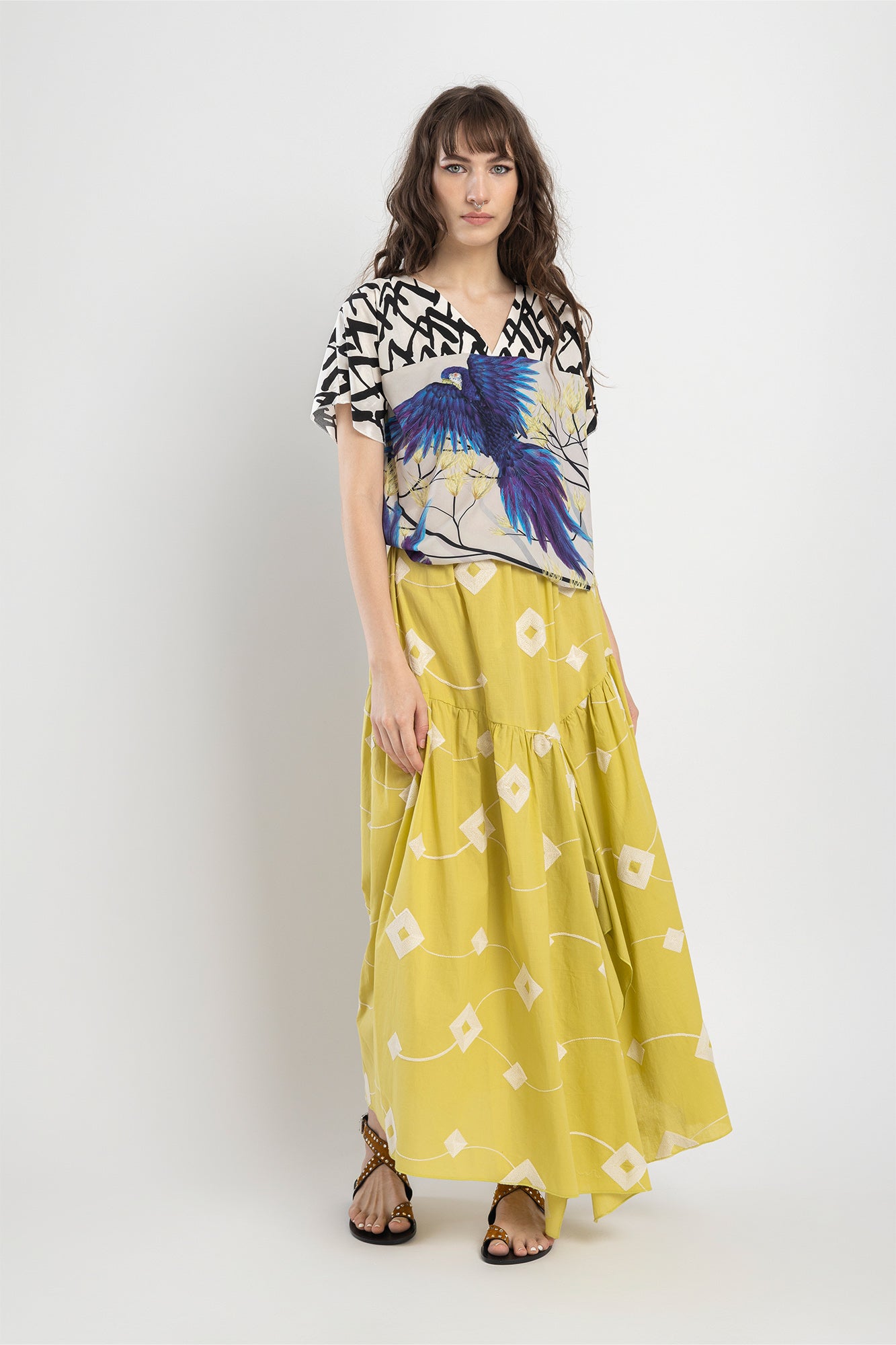 midi skirt a-line cut artista budapest