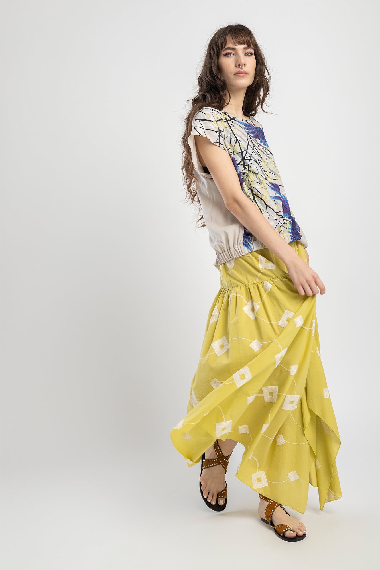 midi skirt soft cotton fabric artista budapest