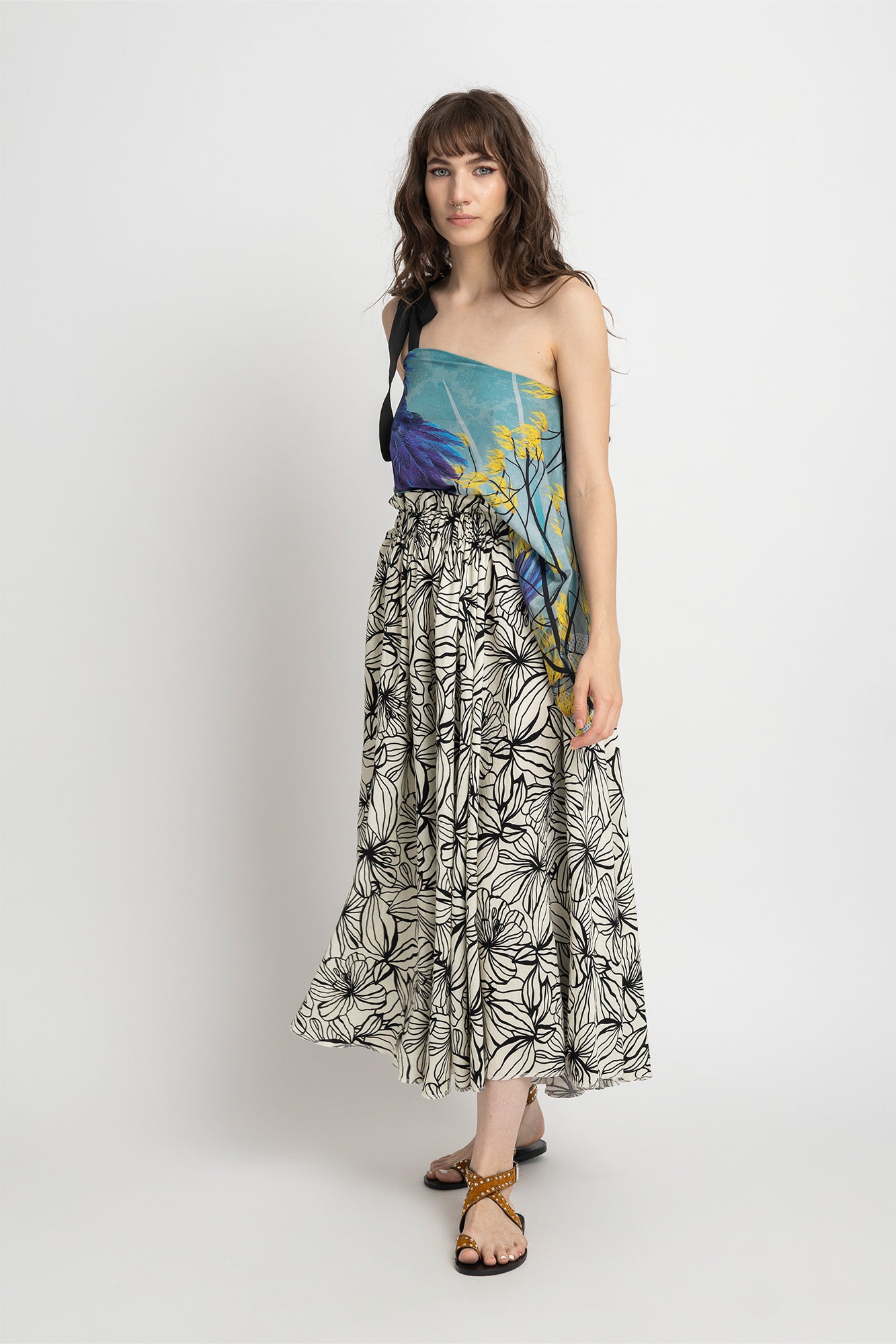 a-line midi skirt generous fabric artista budapest