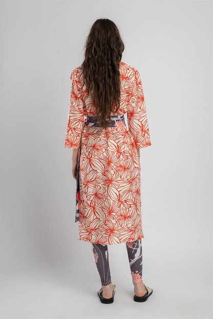 unique printed shirt dress with 3/4 sleeves artista budapest